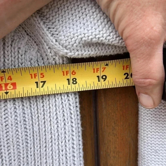 CREAM SWEATER Women’s XL CABLE KNIT VISCOSE NYLON Merino WOOL winter warm office - Picture 3 of 6